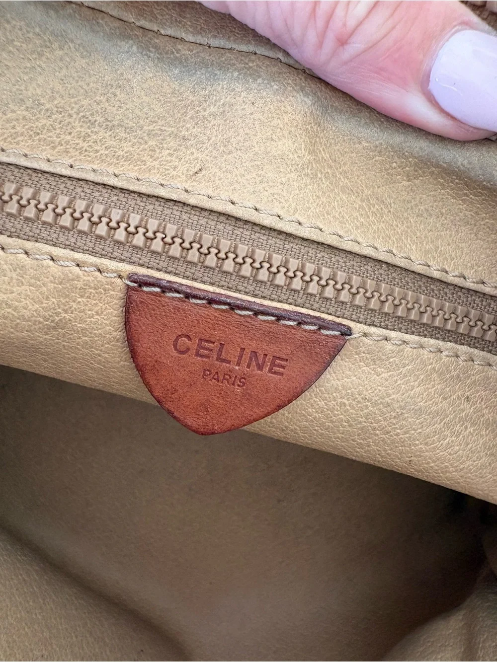 Celine Brown Monogram Canvas Toiletry Pouch with Leather Trim - Picture 2 of 6